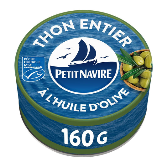 Thon à l'Huile d'Olive PETIT NAVIRE la boite de 112 g net égoutté