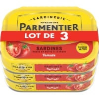 Sardines Tomate PARMENTIER le lot de 3 boites de 135g
