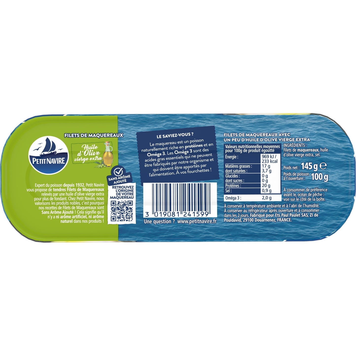Skinless Mackerel Fillets in Olive Oil SMALL VESSEL