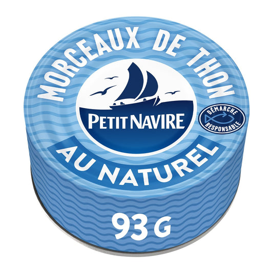 Morceaux de Thon au Naturel PETIT NAVIRE la boite de 93g
