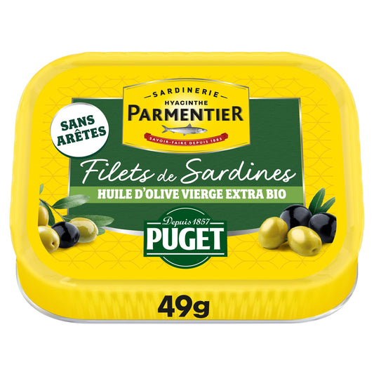Filets de Sardines à l'Huile d'Olive Vierge Extra Bio PARMENTIER 