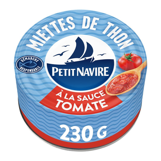 Miettes de Thon à la Sauce Tomate PETIT NAVIRE la boite de 230g