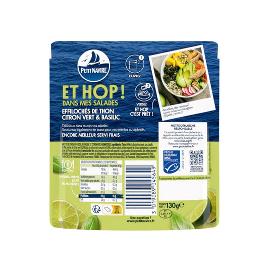 Effilochés de Thon Citron Vert et Basilic PETIT NAVIRE