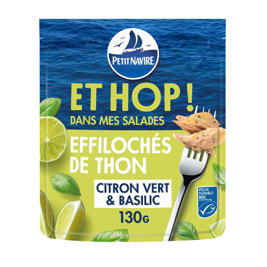 Effilochés de Thon Citron Vert et Basilic PETIT NAVIRE la boite de 130g