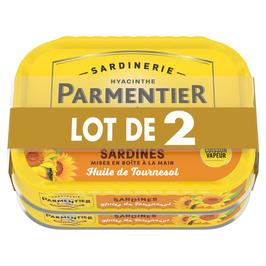 Sardines à l'Huile de Tournesol PARMENTIER les 2 boites de 135g