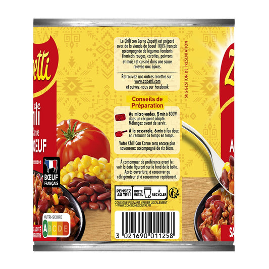 Family Dish Chili Con Carne Beef ZAPETTI