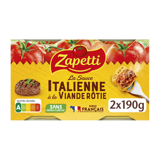 Sauce Italienne ZAPETTI les 2 boites de 190 g