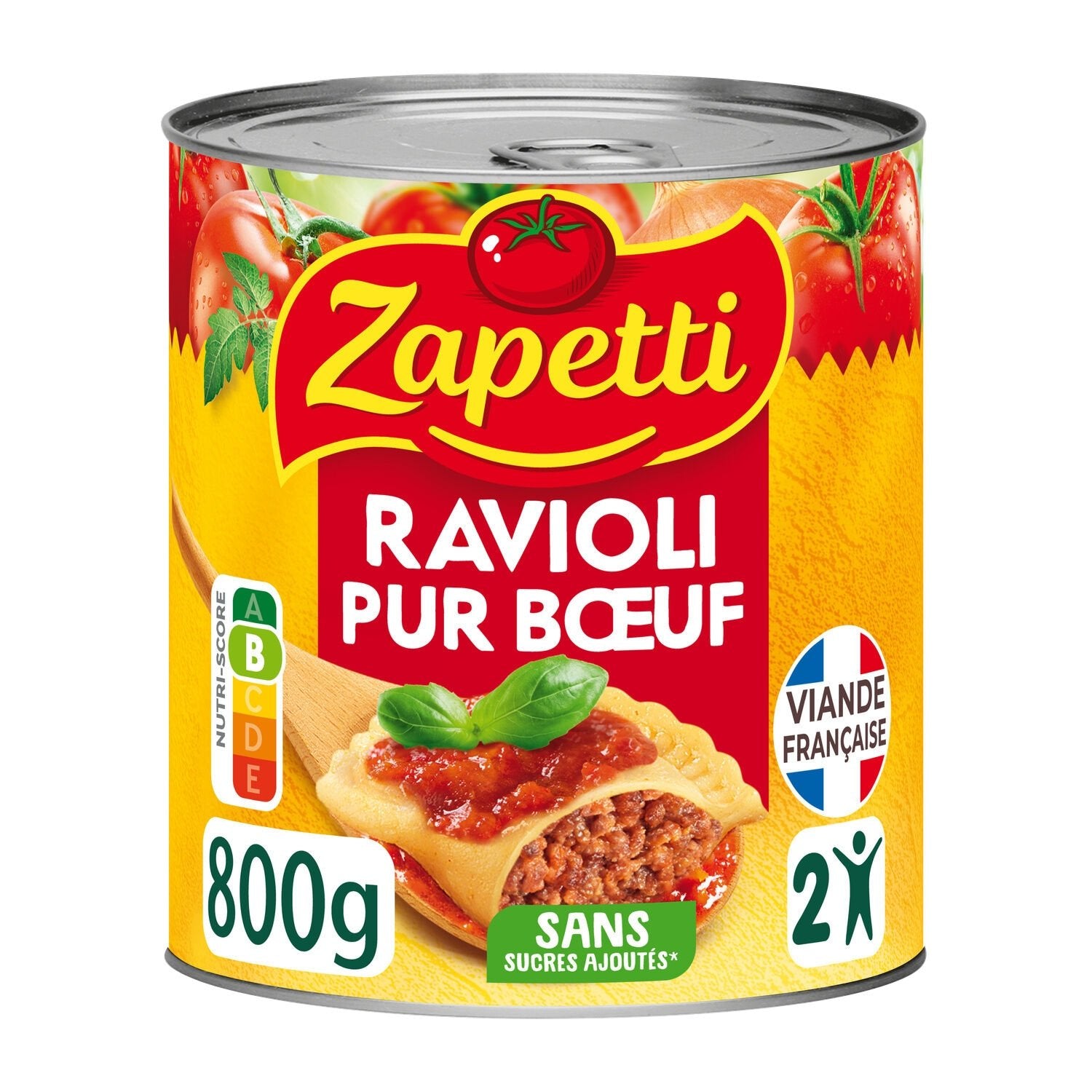 Plat Familial Ravioli Pur Bœuf ZAPETTI la boite de 800g