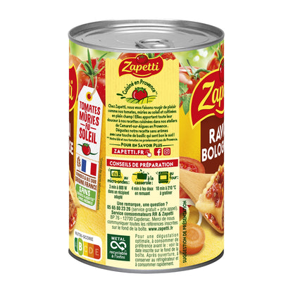 Plat Individuel Ravioli Bolognaise au Bœuf ZAPETTI