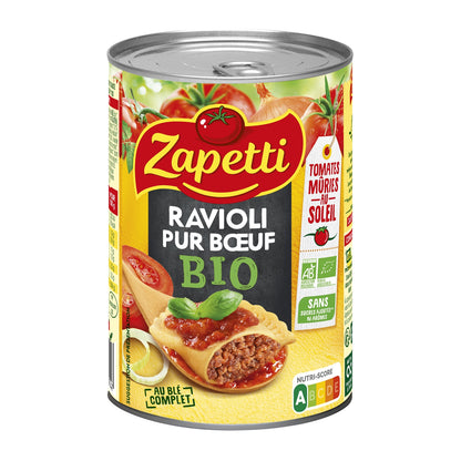 ZAPETTI Organic Pure Beef Ravioli Ready Meal