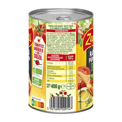 ZAPETTI Organic Pure Beef Ravioli Ready Meal