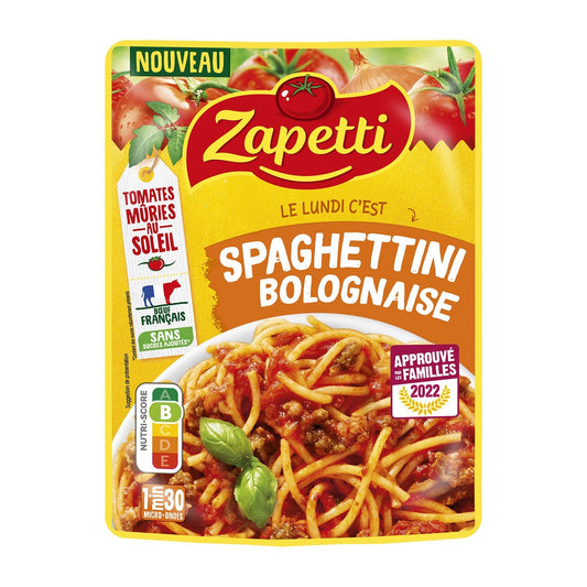 Plat Individuel Spaghettini Bolognaise ZAPETTI le sachet de 300g