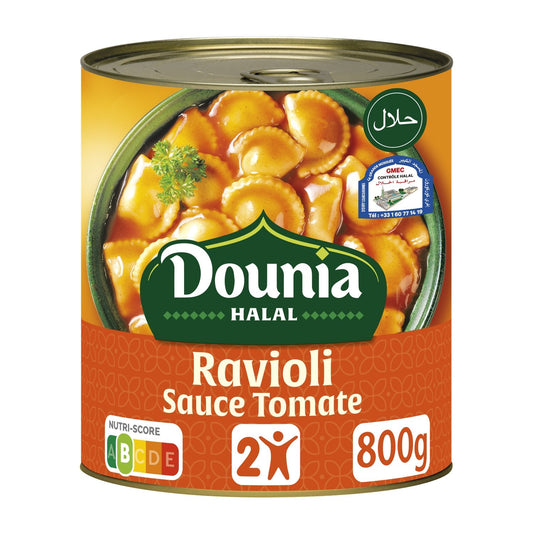 Plat Cuisiné Ravioli à la Sauce Tomate HALAL DOUNIA la boite de 800g