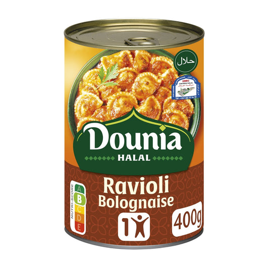 Plat Cuisiné Ravioli à la Bolognaise HALAL DOUNIA la boite de 400g