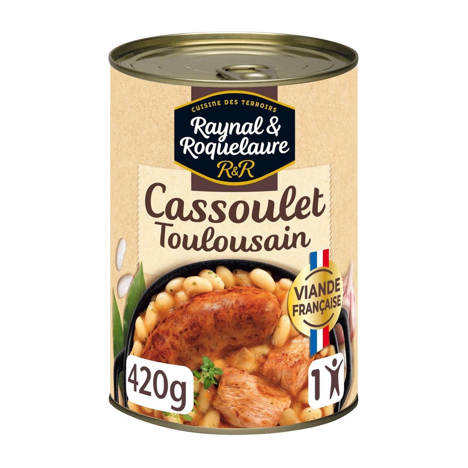 Plat Individuel Cassoulet Toulousain RAYNAL ET ROQUELAURE la boite de 420g
