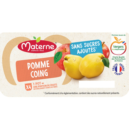 MATERNE Apple Quince Compotes with No Added Sugar