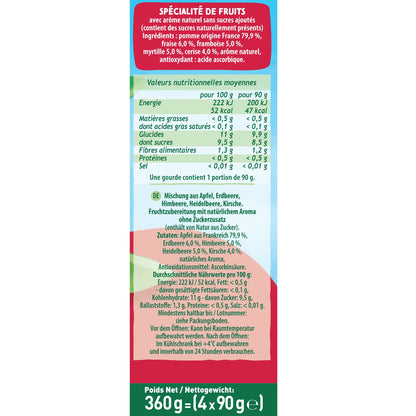 5 Fruit Compotes Apple Strawberry Raspberry Blueberry Cherry No Added Sugar POM'POTES