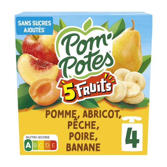Compote 5 Fruits S/s Ajoutés Sans Sucres Ajoutés POM'POTES