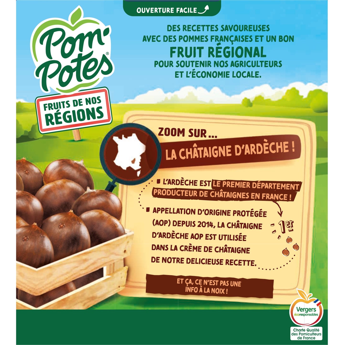 Compotes Fruits from Our Regions Apple Chestnut from Ardèche No Added Sugar POM'POTES