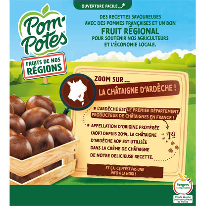 Compotes Fruits from Our Regions Apple Chestnut from Ardèche No Added Sugar POM'POTES