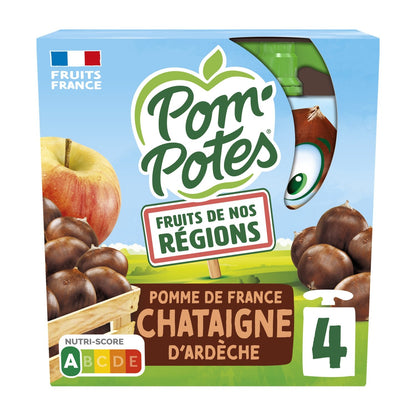 Compotes Fruits from Our Regions Apple Chestnut from Ardèche No Added Sugar POM'POTES