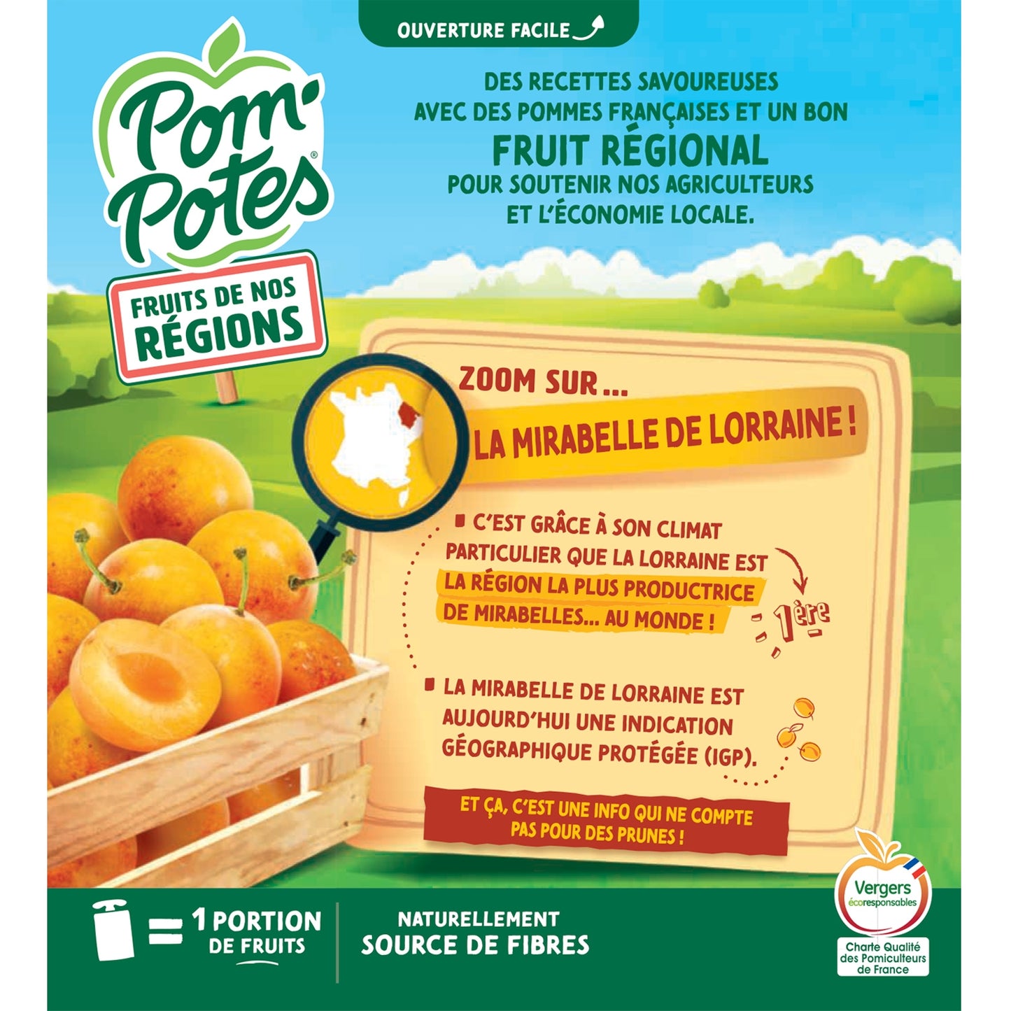 Compotes Fruits from Our Regions Apple Mirabelle from Lorraine No Added Sugar POM'POTES