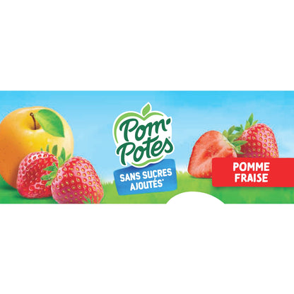 Compote de Pomme Fraise Sans Sucre Ajouté POM'POTES