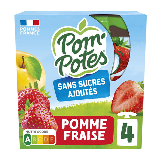 Compote de Pomme Fraise Sans Sucre Ajouté POM'POTES