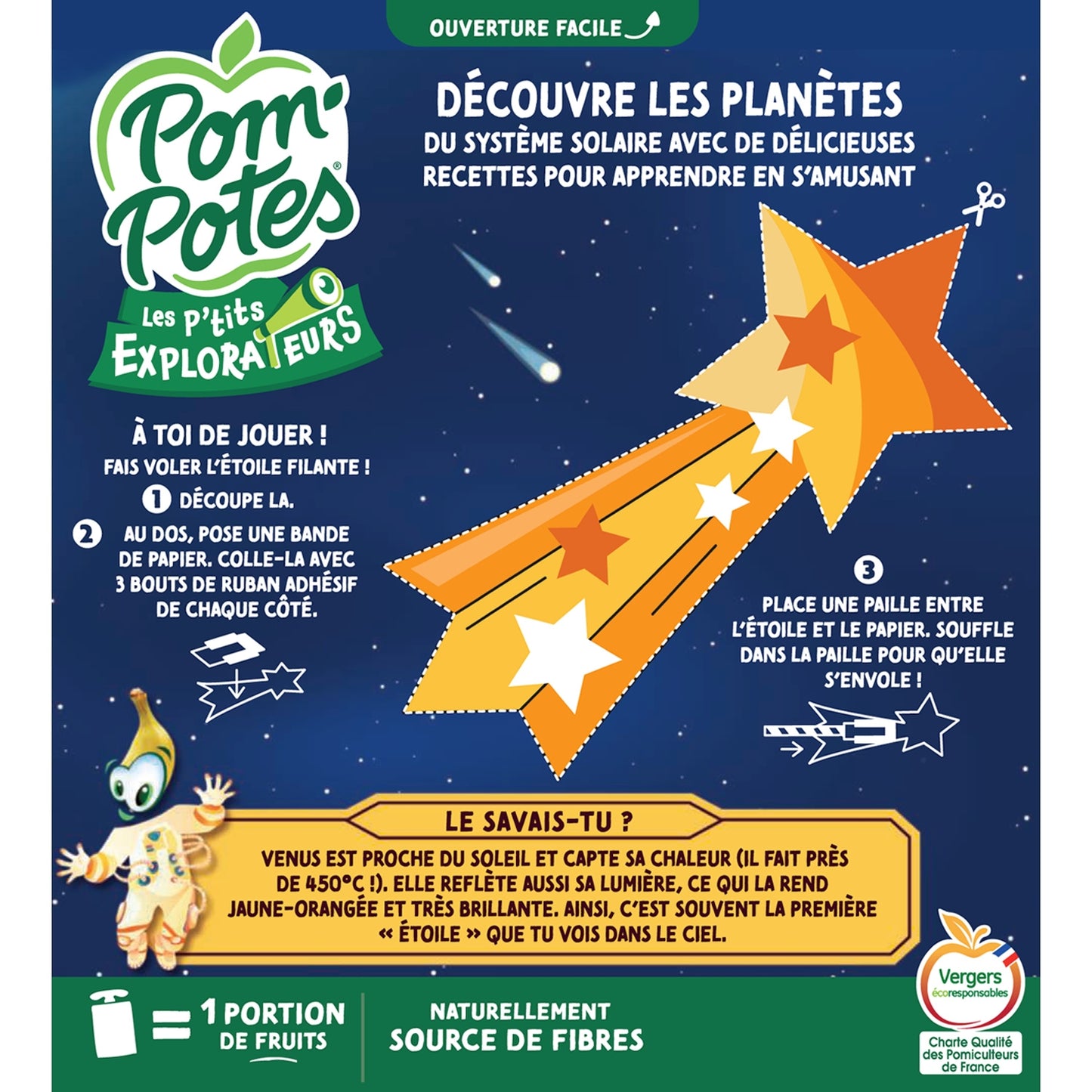 Compotes for Little Explorers on Venus: Apple, Banana, Vanilla, No Added Sugar POM'POTES