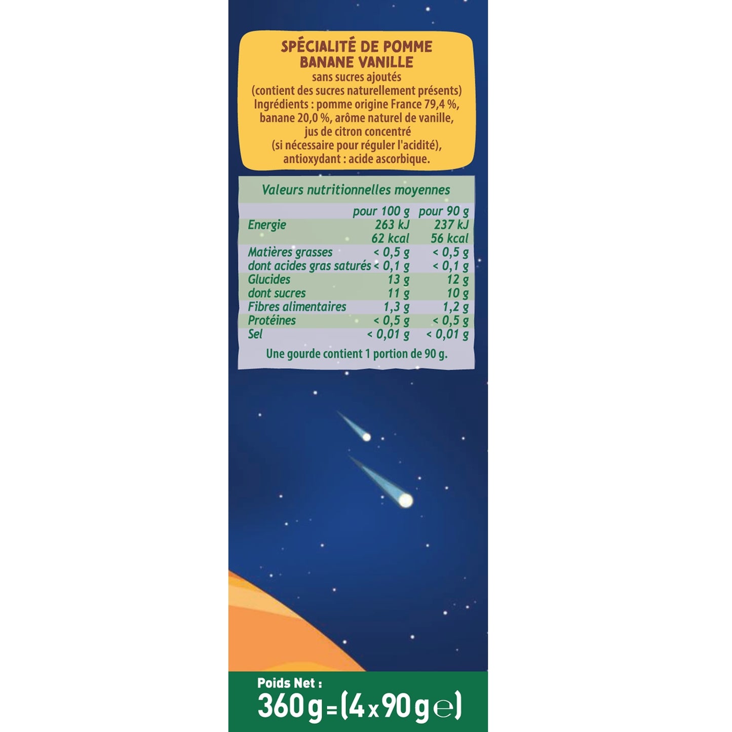 Compotes for Little Explorers on Venus: Apple, Banana, Vanilla, No Added Sugar POM'POTES