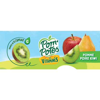 POM'POTES Vitamin-Filled Apple, Pear, and Kiwi Compotes with No Added Sugar