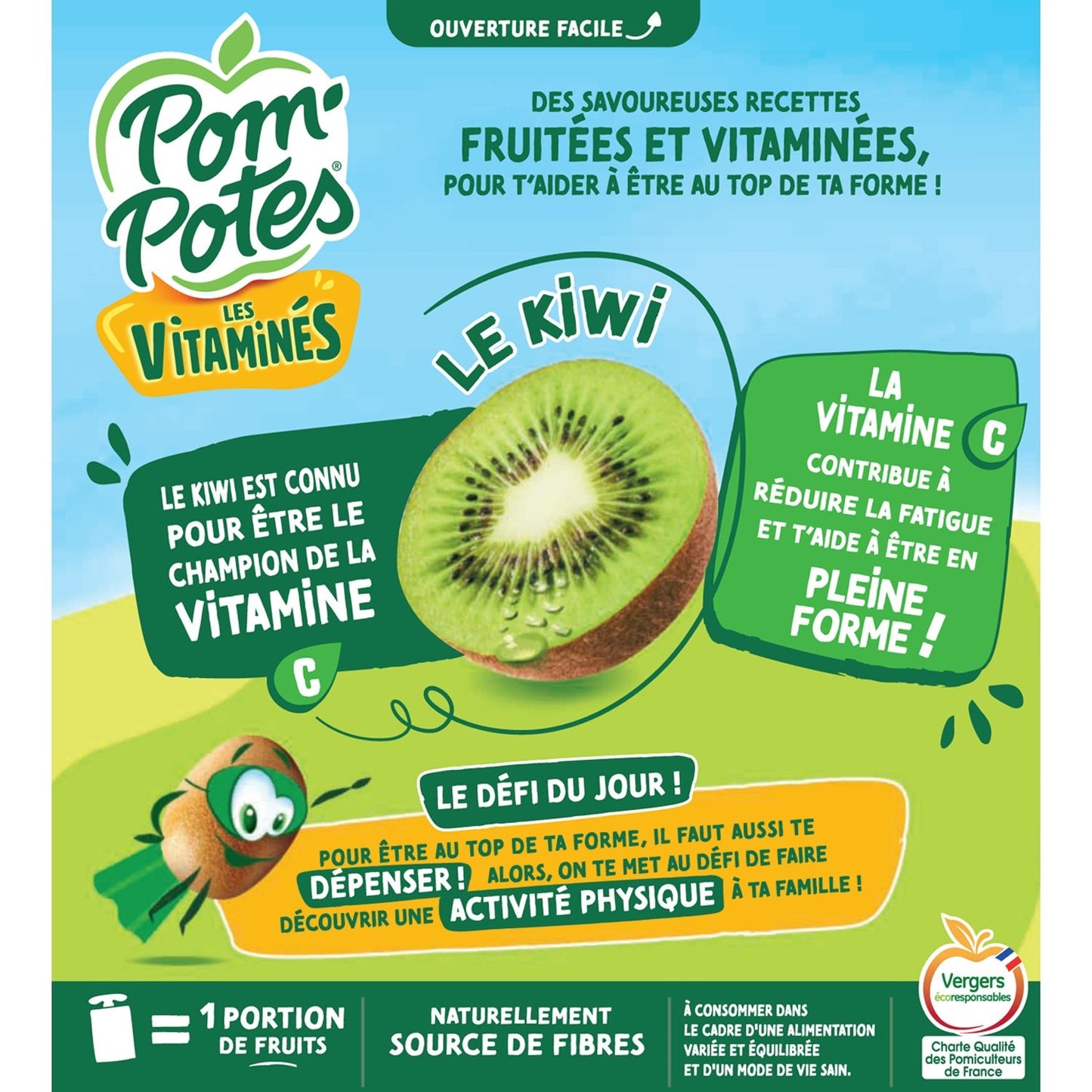POM'POTES Vitamin-Filled Apple, Pear, and Kiwi Compotes with No Added Sugar