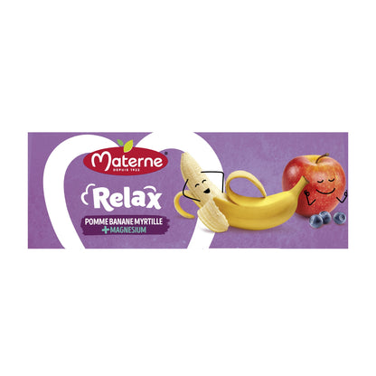 MATERNE Relax Apfel-Banane-Blaubeere + Magnesiumkompott ohne Zuckerzusatz