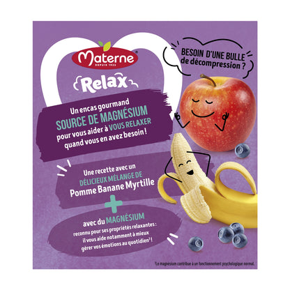 MATERNE Relax Apfel-Banane-Blaubeere + Magnesiumkompott ohne Zuckerzusatz