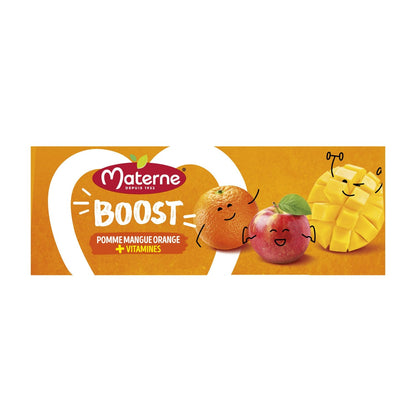 MATERNE Apple Mango Orange Boost Compotes + Vitamins No Added Sugar