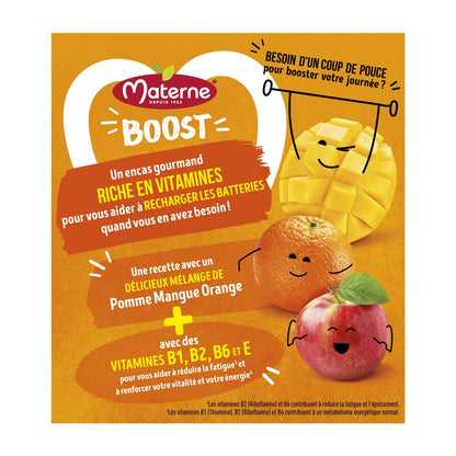 MATERNE Apple Mango Orange Boost Compotes + Vitamins No Added Sugar