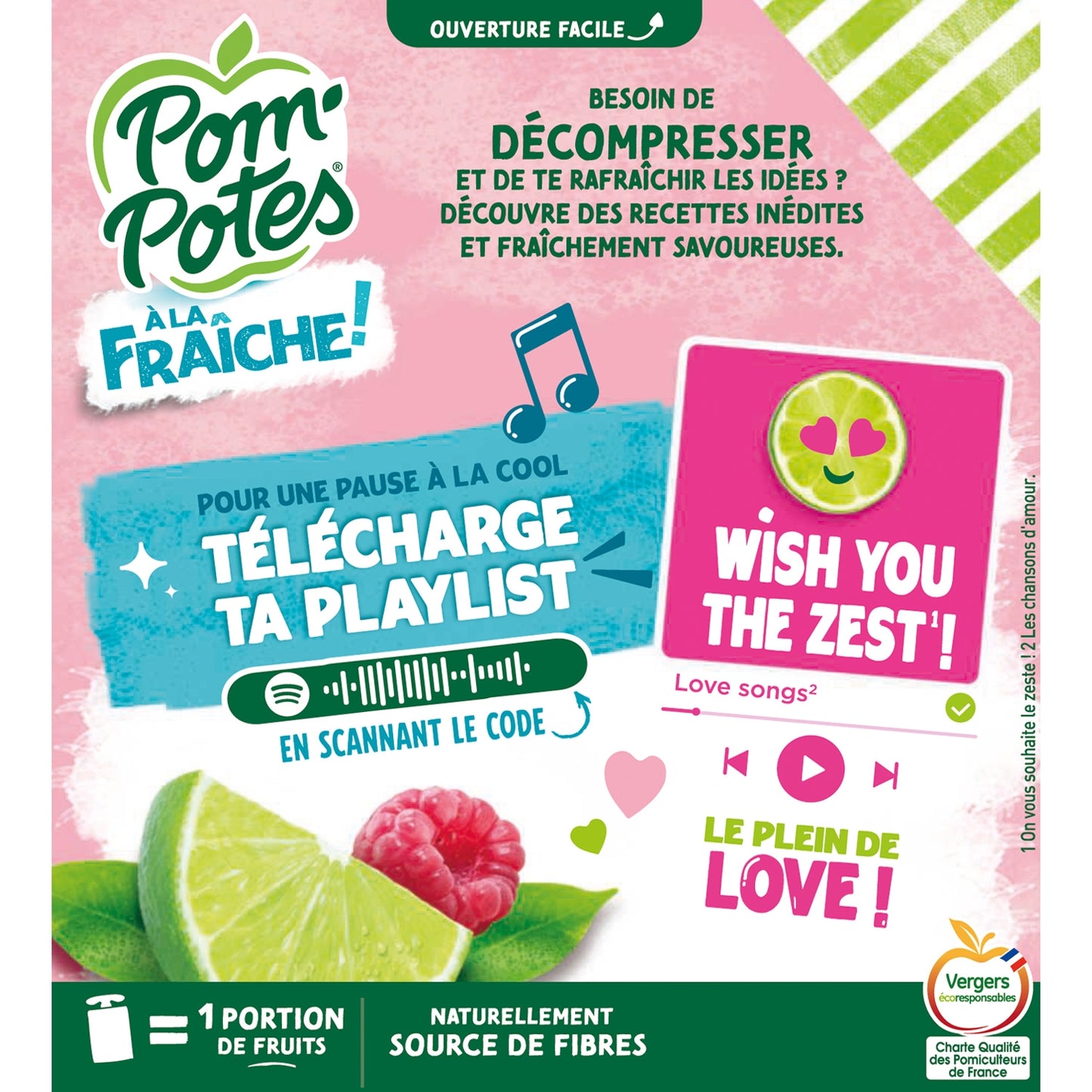Compotes Pomme Framboise Citron POM'POTES 