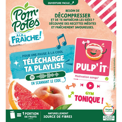 POM'POTES Apfel-Pfirsich-Grapefruit-Kompott