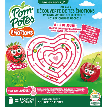 Compote émotion amoureux pomme fraise cerise POM'POTES 