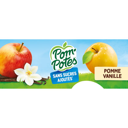 Compotes Compotes Gourdes SSA Pomme Vanille 4x90g POM'POTES 