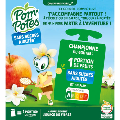 Compotes Compotes Gourdes SSA Pomme Vanille 4x90g POM'POTES 