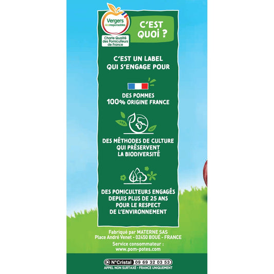 Compotes les Inédits Pomme, Mirabelle, Cerise, Banane Sans Sucres Ajoutés POM'POTES
