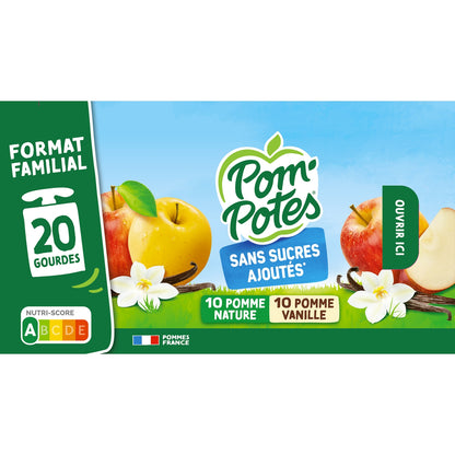 Compotes Pomme et Vanille Sans Sucre Ajoutés POM'POTES 