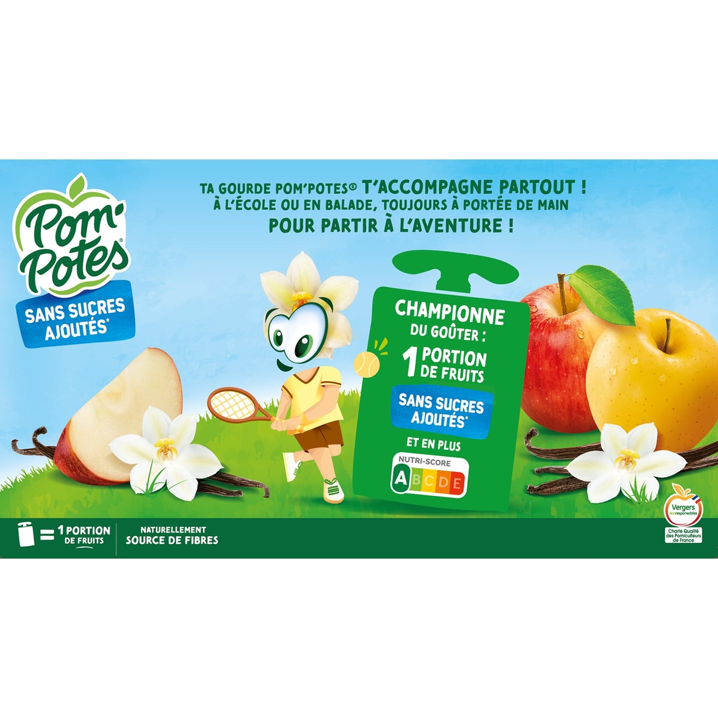 Compotes Pomme et Vanille Sans Sucre Ajoutés POM'POTES 