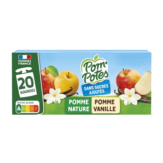 Compotes Pomme et Vanille Sans Sucre Ajoutés POM'POTES 