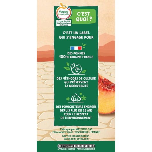 Compotes Pomme Pêche Framboise et Pomme Fraise Grenade POM'POTES