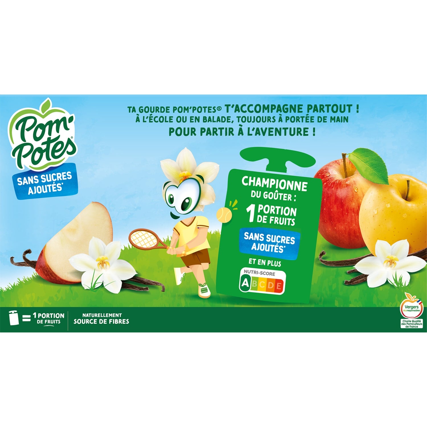 Compotes Gourdes SSA Pomme - Pomme Vanille POM'POTES 