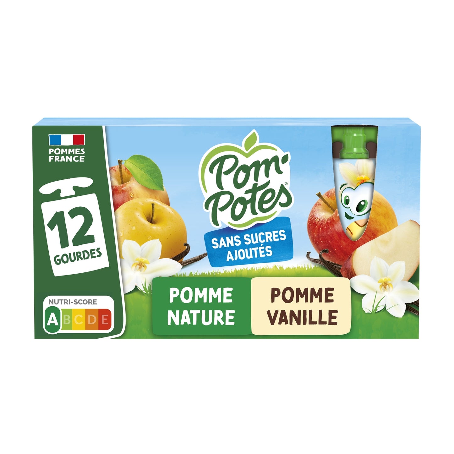 Compotes Gourdes SSA Pomme - Pomme Vanille POM'POTES 