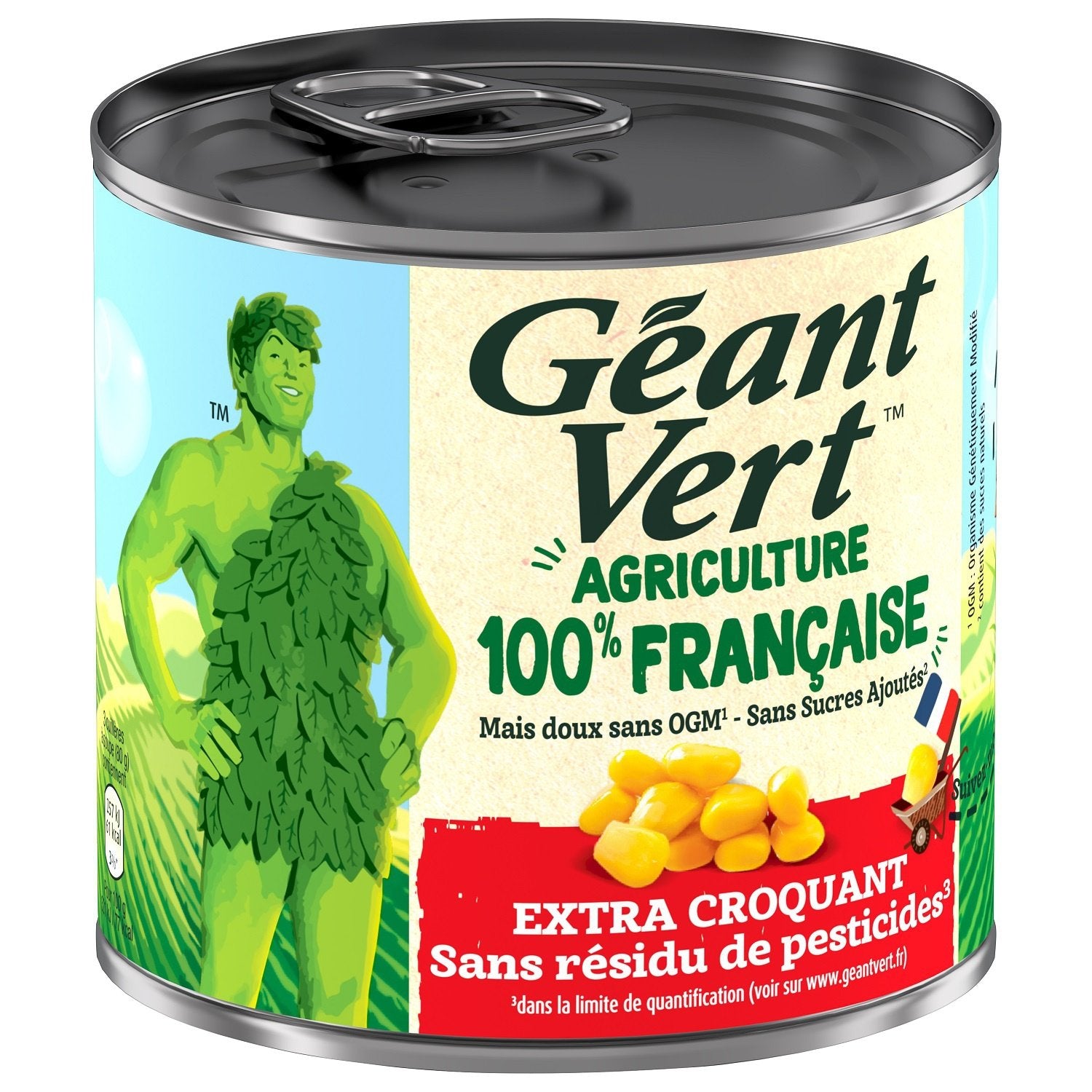 Maïs Doux Extra Croquant Sans Résidu de Pesticides GEANT VERT la boîte de 285g net égoutté