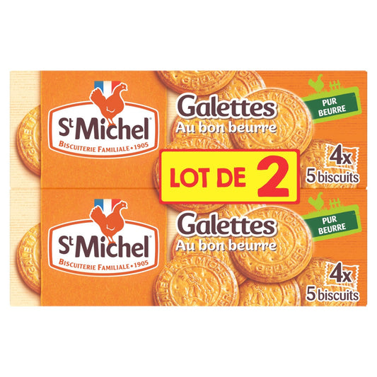 Biscuits Galettes Natures au Bon Beurre ST MICHEL les 2 paquets de 130g